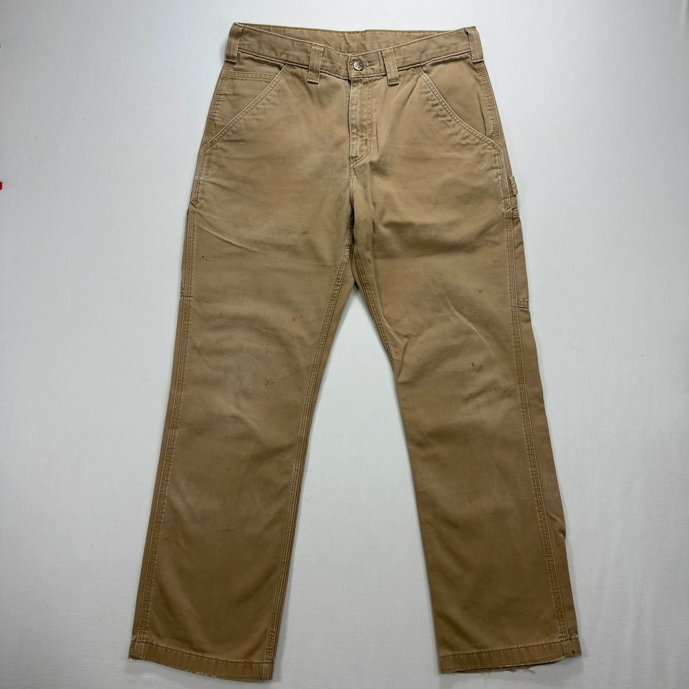 Carhartt Carpenter Pants Dark Khaki Tan Relaxed Fit Workwear Men's 32x30